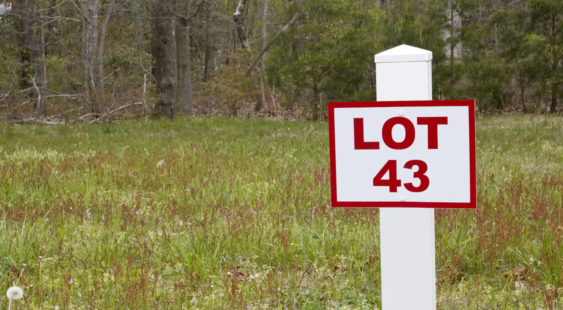 vacant lot number sign