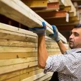 Man working at a lumber warehouse