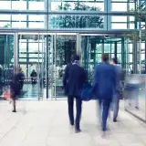 Office building with workers