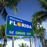 Welcome to Florida Sign With Palm Trees