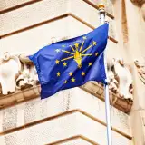 indiana state flag in front of soldiers and sailors monument in indianapolis: down payment assistance