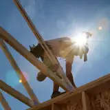 Homebuilder in sun during a heat wave