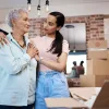 Mother and daughter in a home.