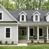 A traditional house and yard