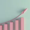 Home next to line graph that's growing over time