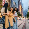 Shoppers on a city street