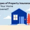 illustration of a home with the text "types of property insurance: is your home fully covered?"