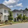 row of upscale homes in a suburban neighborhood: adjustable-rate mortgages