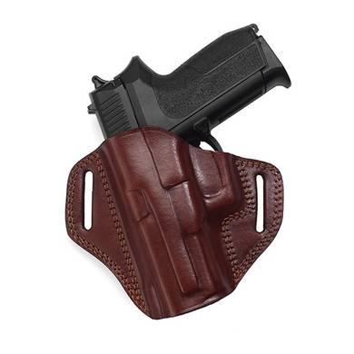 Glock 19 Open top leather belt holster for left handed shooters