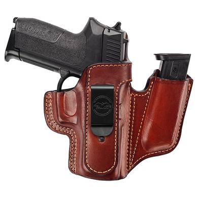 leather holster with a magazine pouch