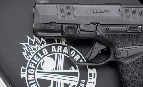 Springfield Armory Hellcat pistol with a magazine