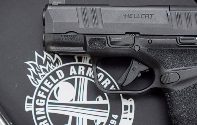 Springfield Armory Hellcat pistol with a magazine