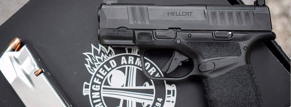 Springfield Armory Hellcat pistol with a magazine