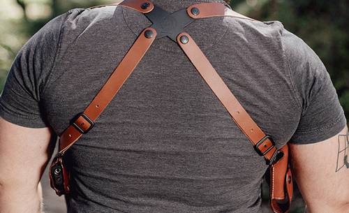 Glock 43x shoulder holster system from behind