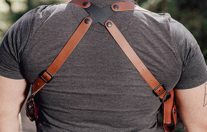 Glock 43x shoulder holster system from behind