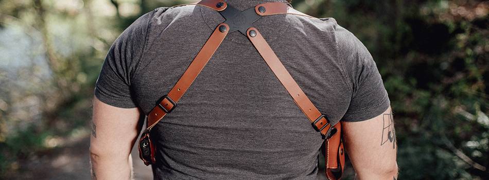 Glock 43x shoulder holster system from behind