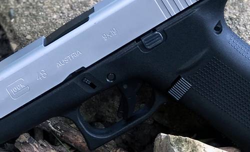 Glock 48 pistol close up shot