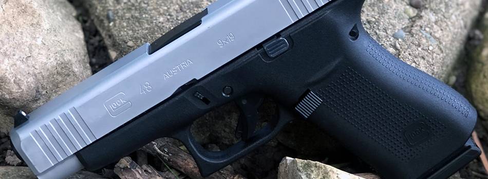 Glock 48 pistol close up shot