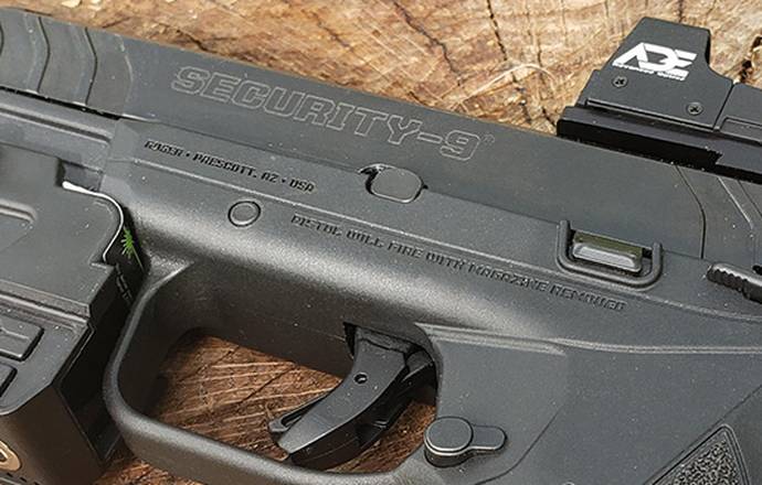 Ruger security-9 pistol with a tactical light