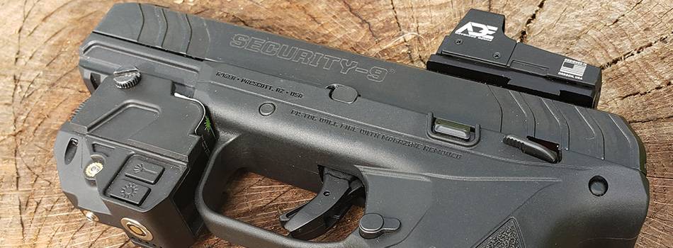 Ruger security-9 pistol with a tactical light