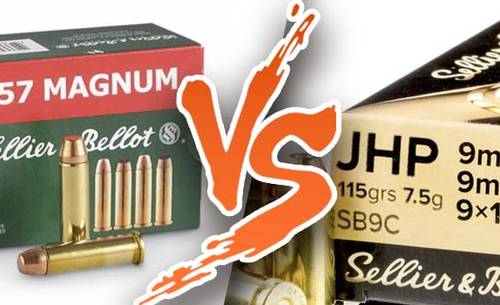 357 vs 9mm - title picture showing 357 vs 9mm ammunition