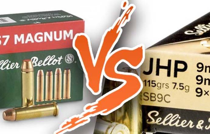 357 vs 9mm - title picture showing 357 vs 9mm ammunition