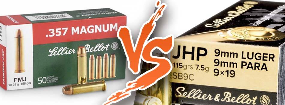 357 vs 9mm - title picture showing 357 vs 9mm ammunition