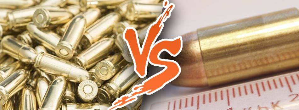 9mm vs 40 picture showing 9mm ammo vs 40 ammo