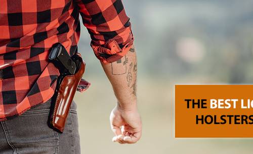 A guy in a checkered flannel shirt with an OWB 1911 leather holster