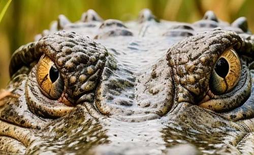 an alligator hunting for prey