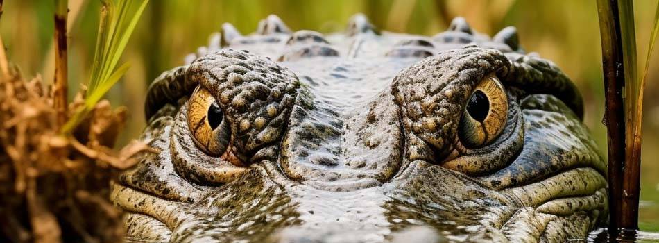 an alligator hunting for prey