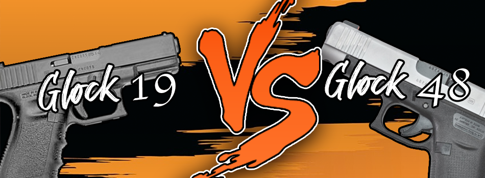 Glock 48 vs Glock 19 pistols blog title image