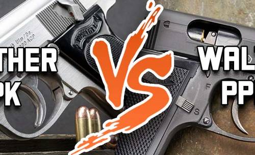 Walther PPK vs PPKS - title picture showing Walther PPK vs PPKS pistol comparison