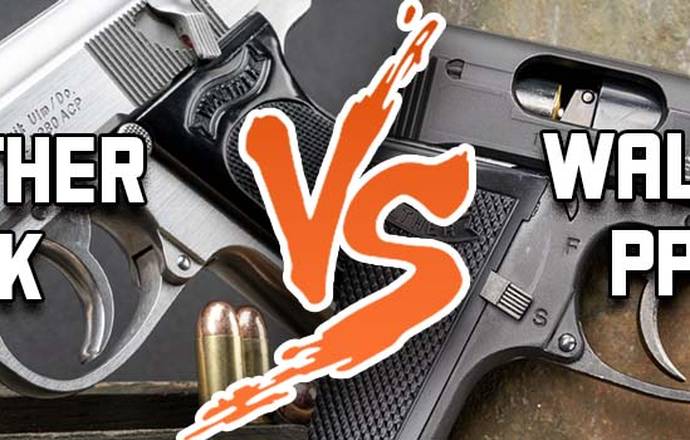 Walther PPK vs PPKS - title picture showing Walther PPK vs PPKS pistol comparison