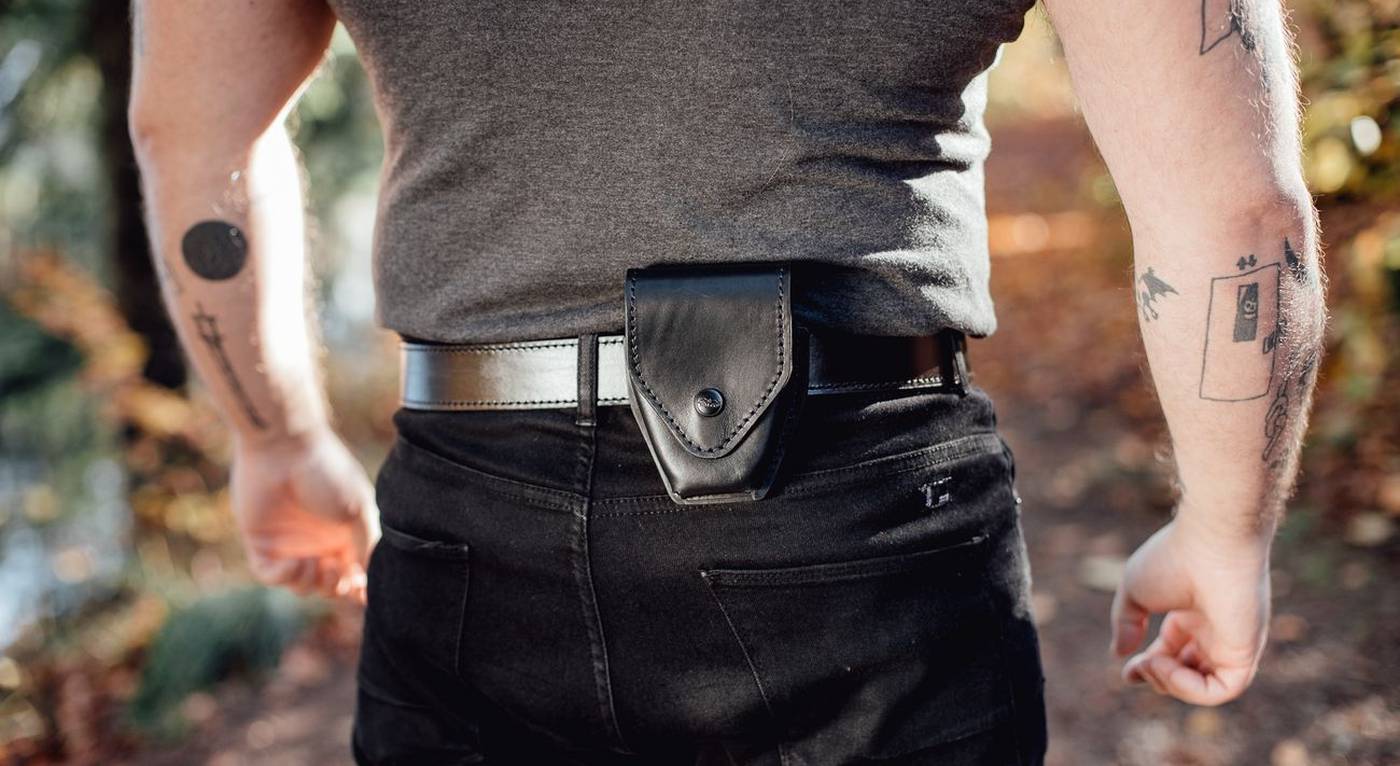 Single magazine holder with handcuff case combo — Lytton Custom Holsters  Shop/Buy Lytton Custom Holsters