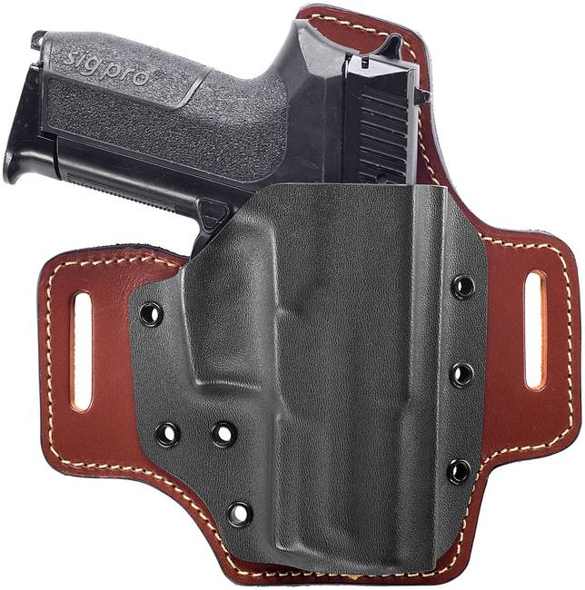 Hybrid Holster Making Kit w/Cowhide Leather Backer - (KYDEX®) - (Black) -  (Medium) - (RH)