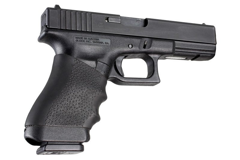 Hogue grip on Glock pistol