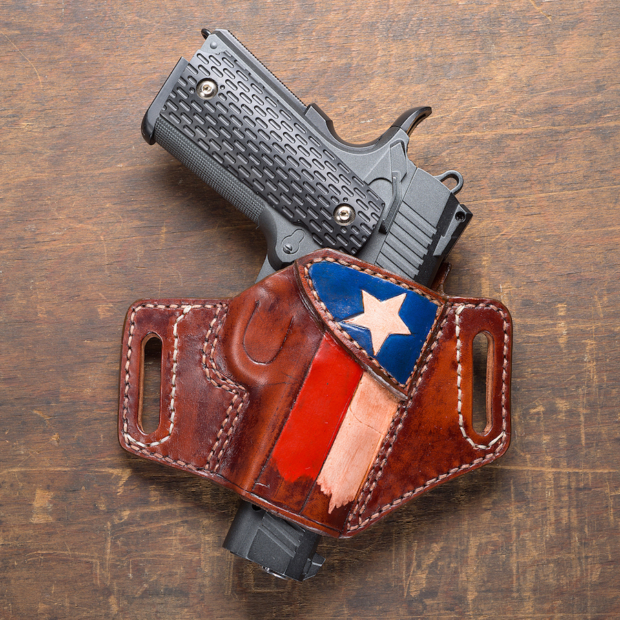 custom made holster with American Flag motive