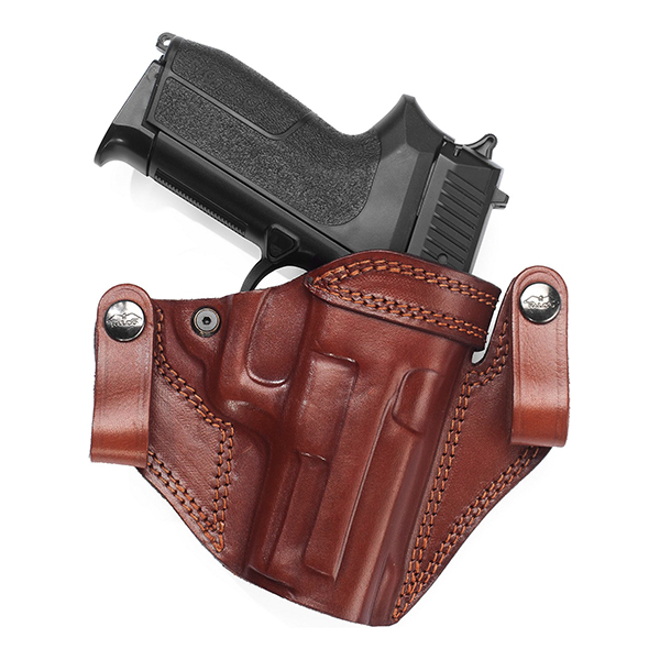 Open muzzle IWB leather holster for glock 19