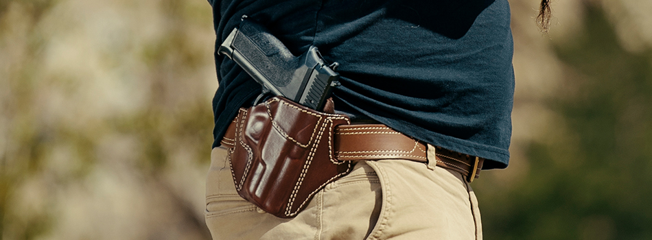 Glock 43 in an owb leather holster