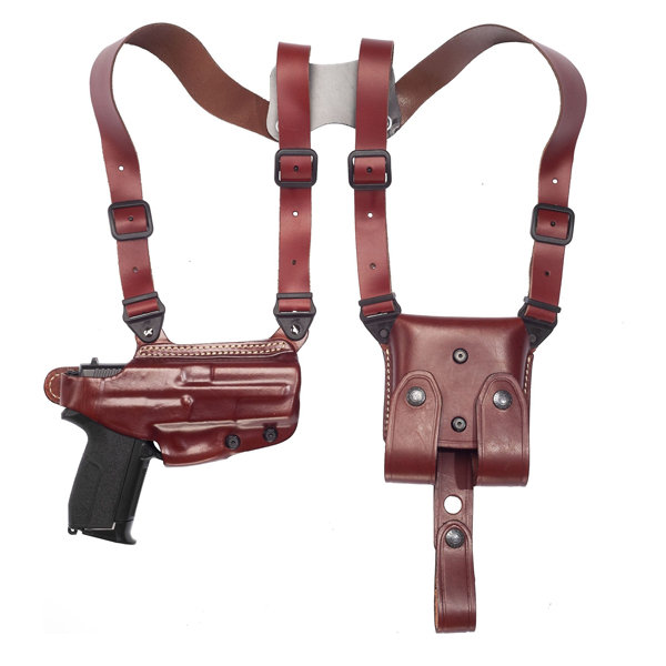 Glock 43 inside a leather shoulder holster