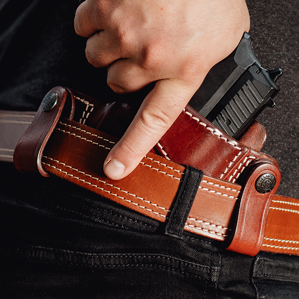 inside the waistband open top holster leather