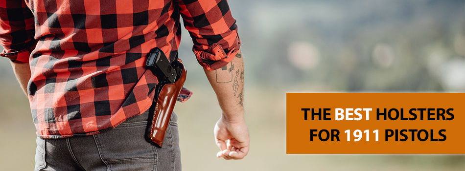 A guy in a checkered shirt with a 1911 OWB holster enjoying the view