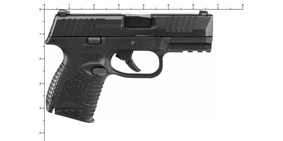 FN 509 Compact review - picture showing FN 509 Compact size chart