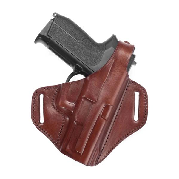 Comfortable Belt Holster for OWB carry in mahogany, for semi-auto pistols