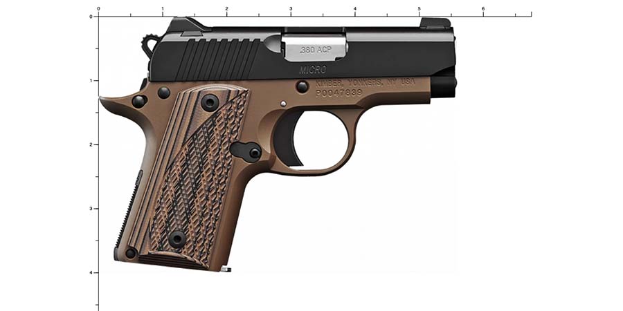 Kimber Micro 380 review - picture showing Kimber Micro 380 size chart