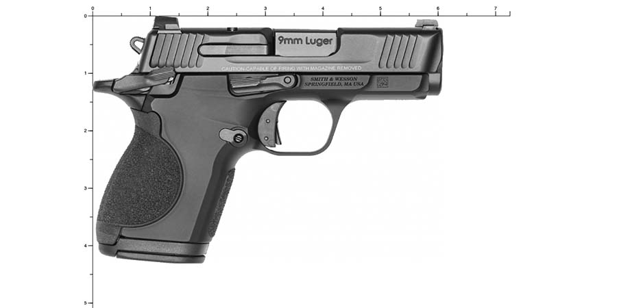 Smith and Wesson CSX review - picture showing size chart of this pistol