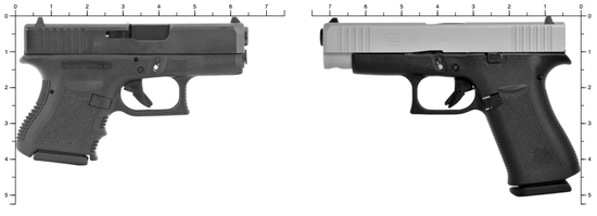 Glock G19 vs Glock G26 size comparison