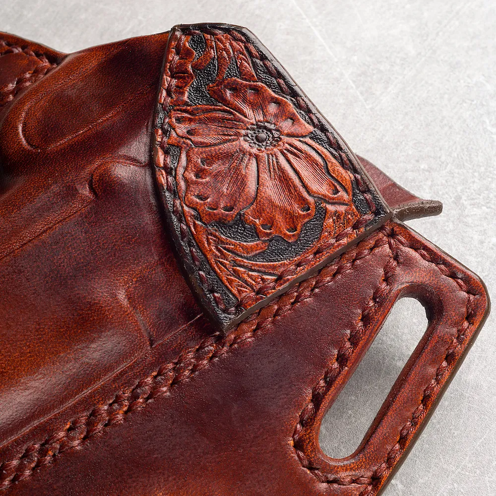 $ 399.95, | Exclusive Hand-Carved Leather OWB Custom Holster - FLORAL