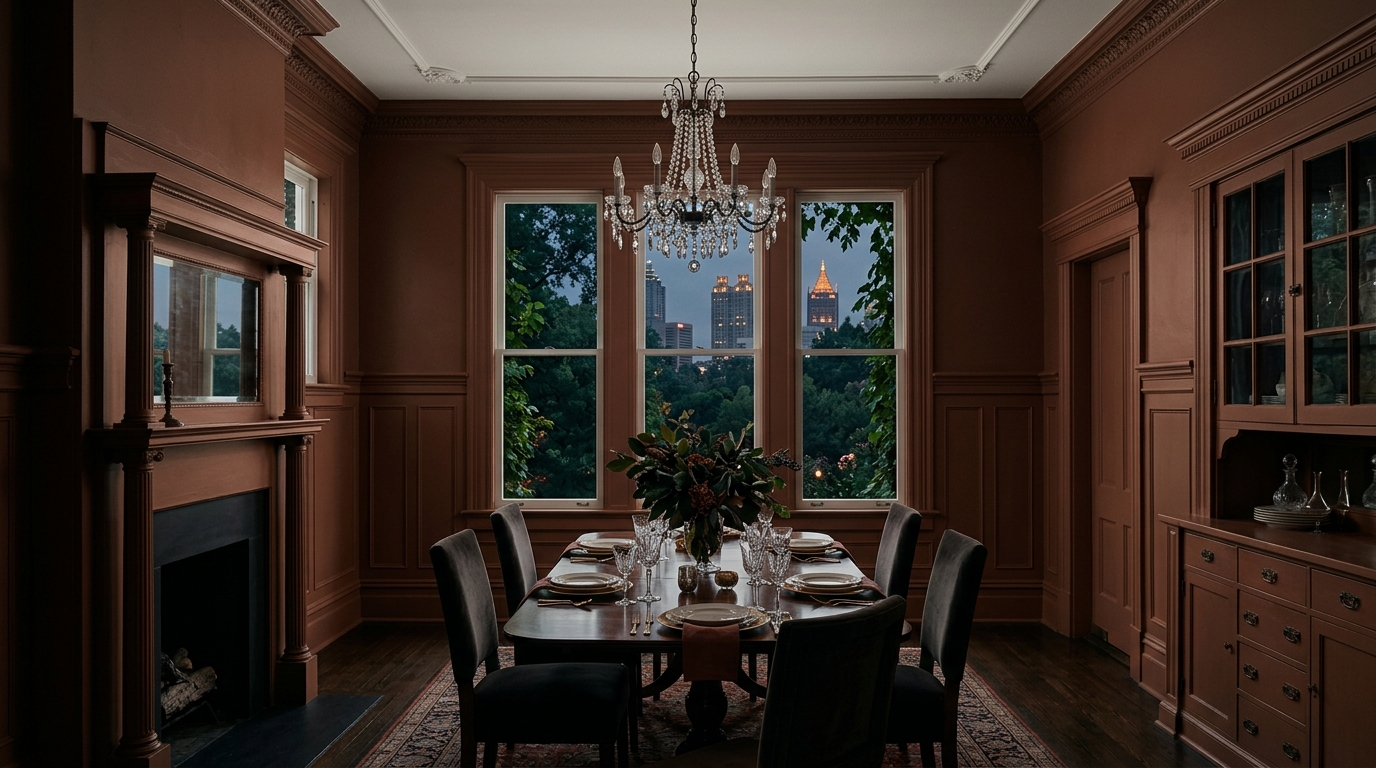 The Brooding, Muddy Paint Color Swallowing Atlanta’s Best Dining Rooms Whole